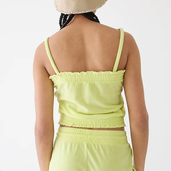 J. Crew NWT Smocked Towel Terry Tank - Petunia Pink - Picture 3 of 3